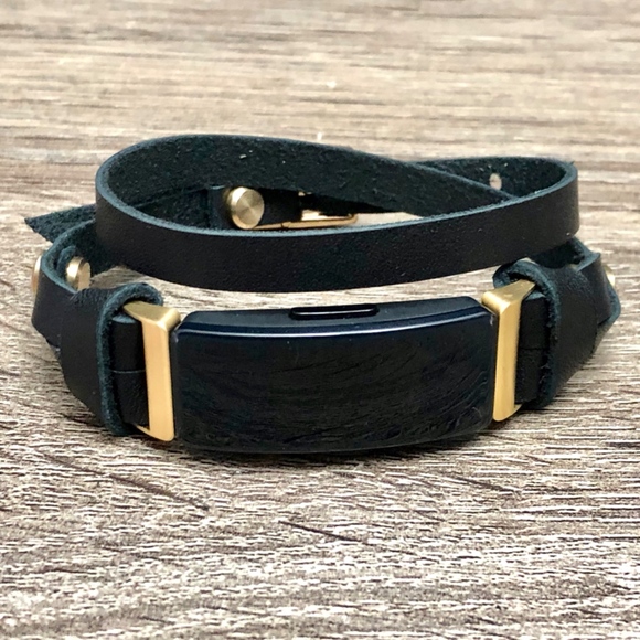 Fitbit Inspire HR Leather Strap Bracelet Gold Band - Picture 6 of 7